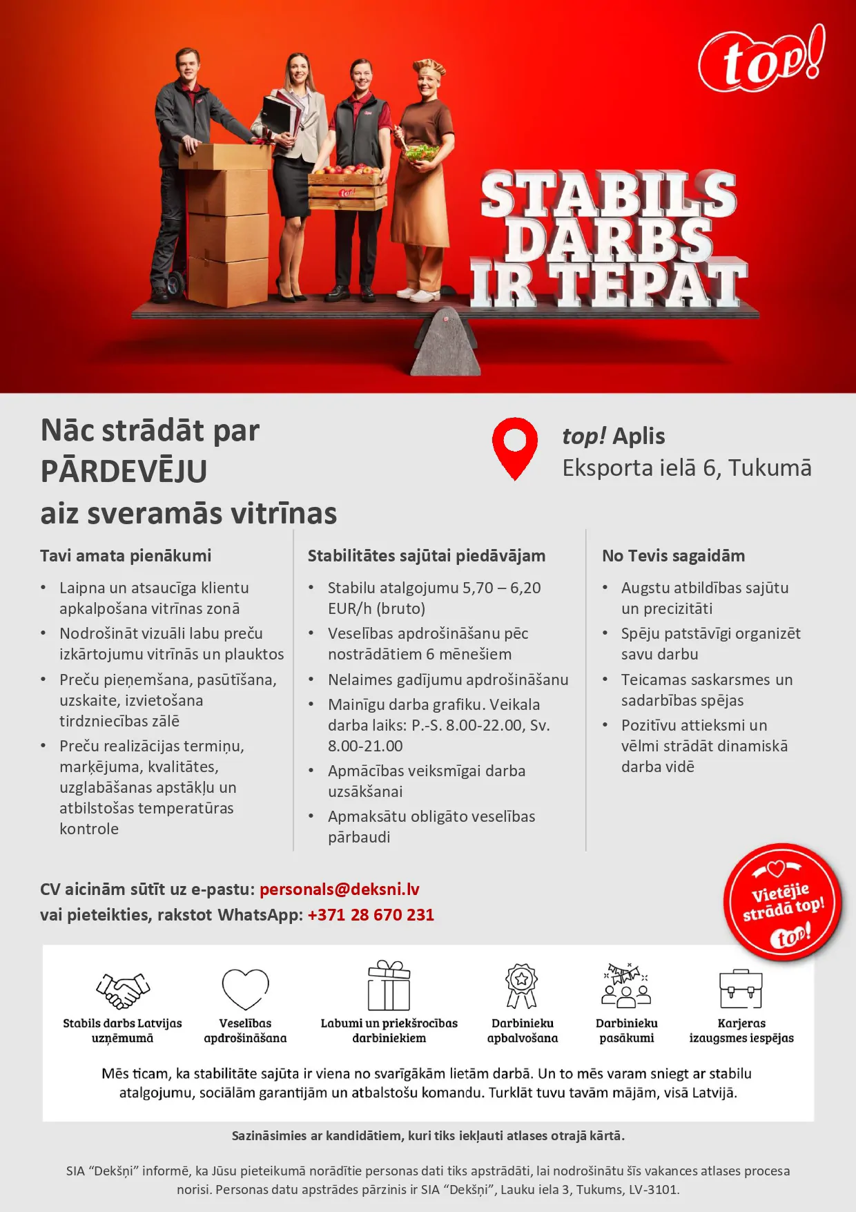 Pārdevējs/-a aiz sveramās vitrīnas