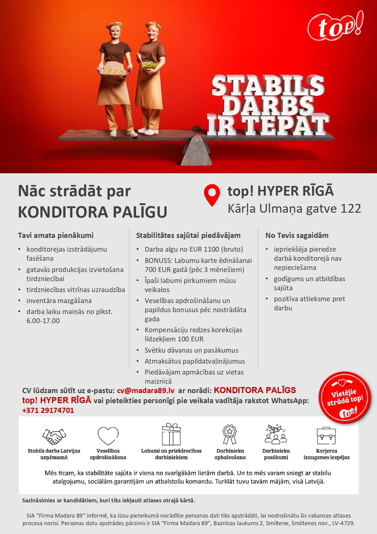 Konditora palīgs/-dze