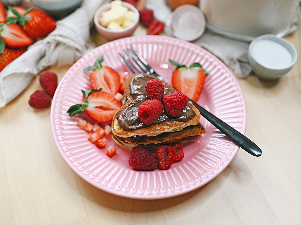Heart shaped pancakes