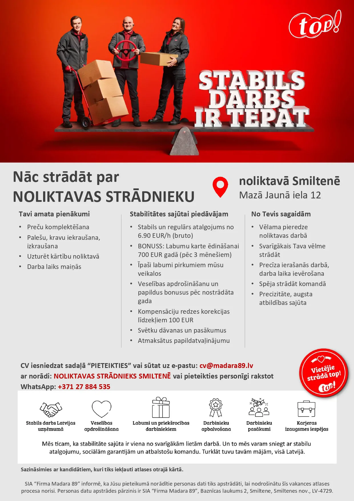 Noliktavas strādnieks/-ce