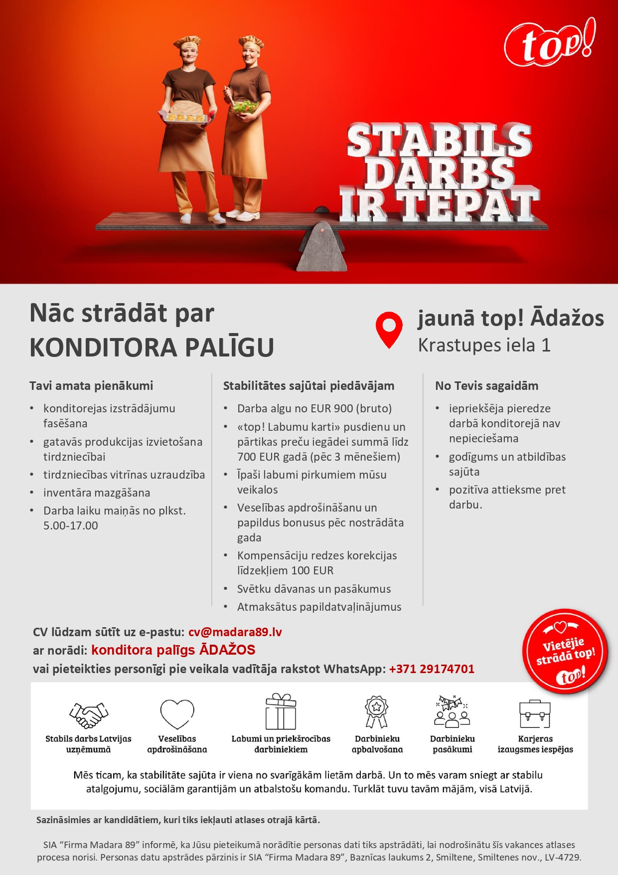 Konditora palīgs/-dze