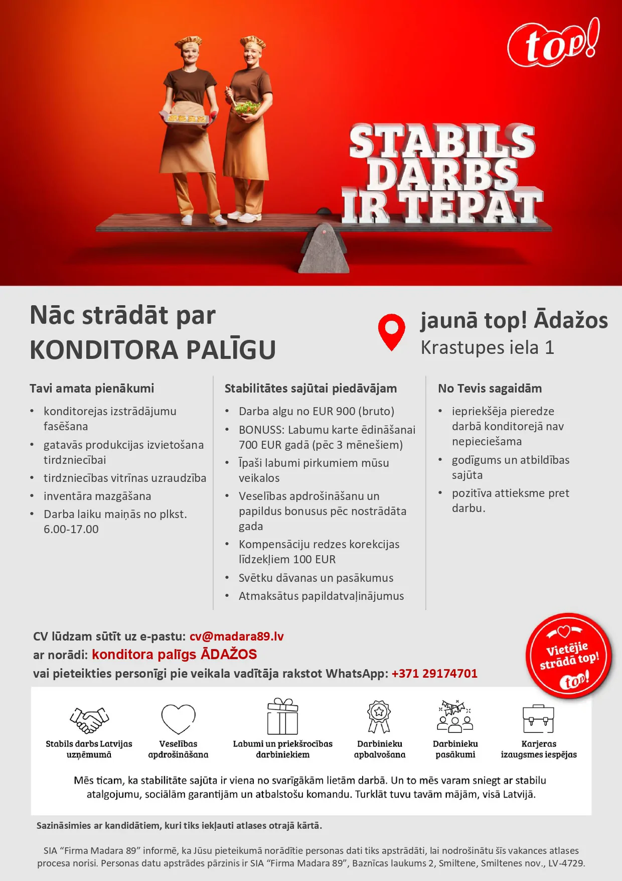 Konditora palīgs/-dze
